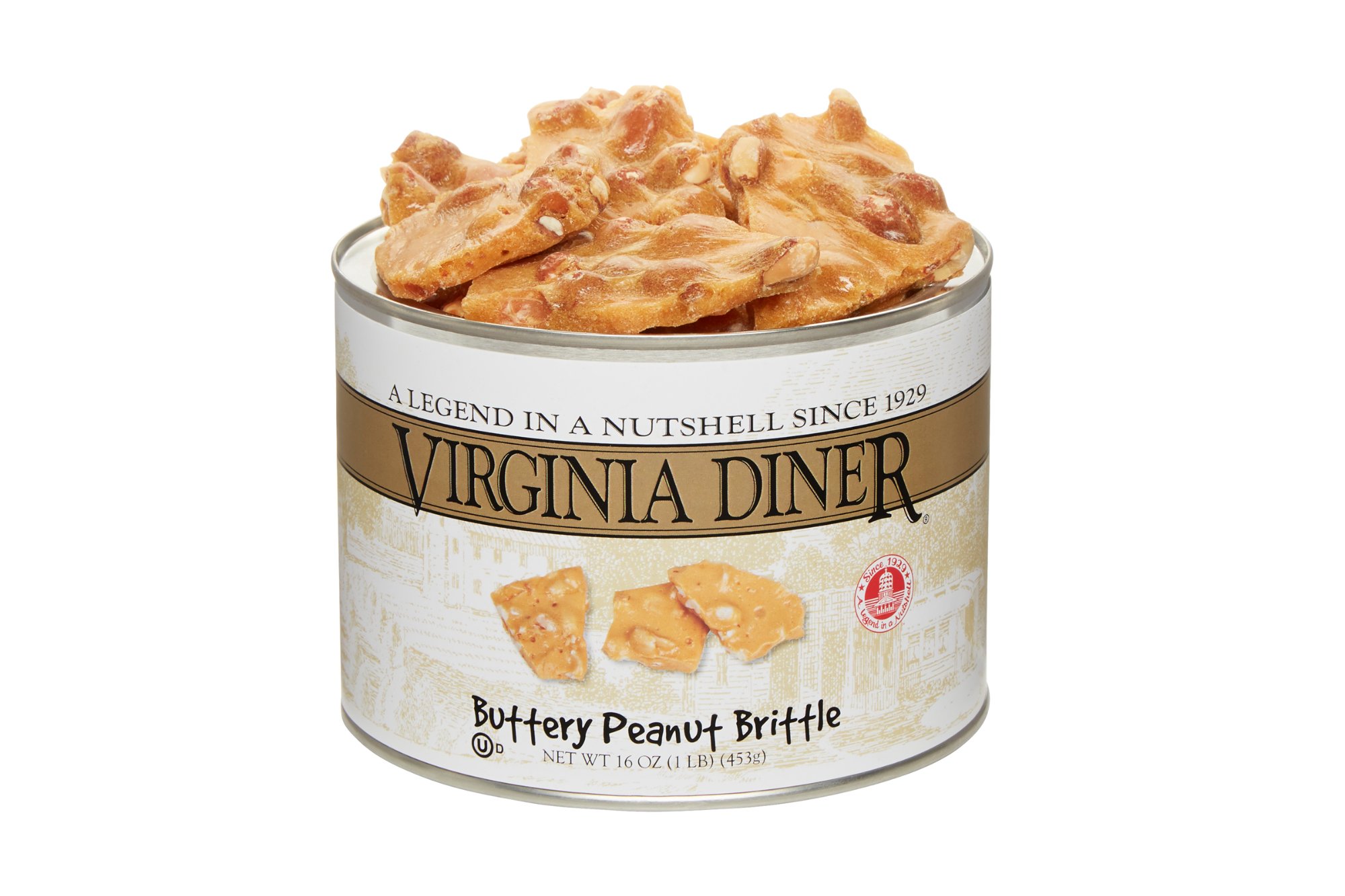 Virginia Diner peanut brittle can product photography, Richmond VA