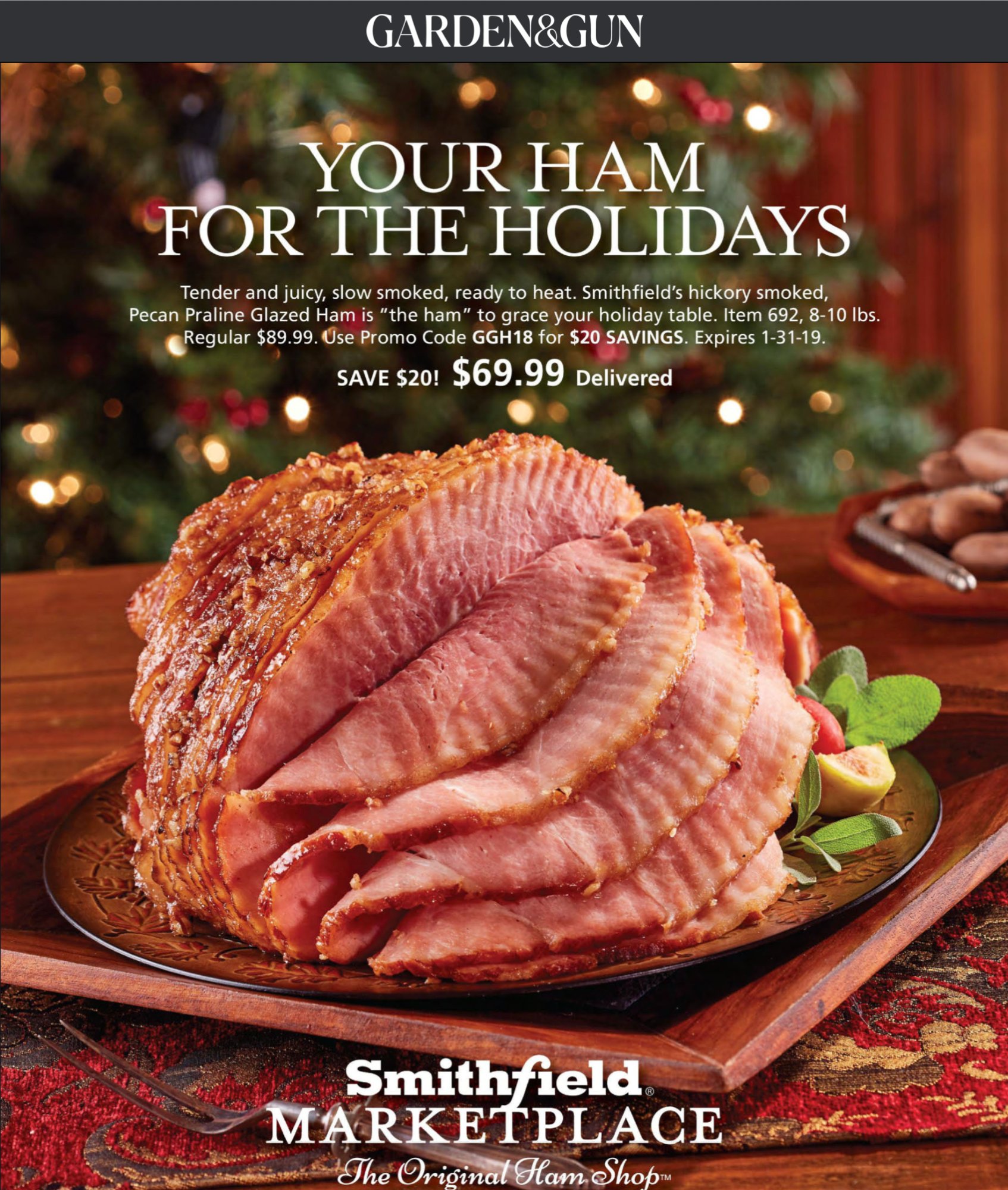 Smithfield Foods advertisement photography in Garden & Gun magazine